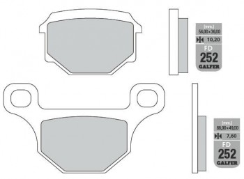 Pastillas de freno Galfer 252 negras