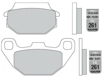 Pastillas de freno Galfer 261 negras
