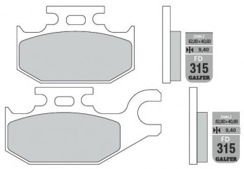 Pastillas de freno Galfer 315 negras