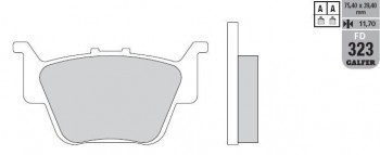 Pastillas de freno Galfer 323 oro sinterizadas atv-quad