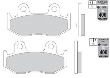 Pastillas de freno Galfer 400 negras