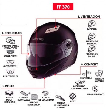 Casco LS2 FF370 Easy Titanio Mate Talla S