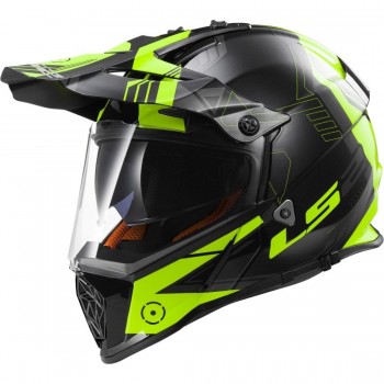 Casco LS2 MX436 Pioneer Trigger Nefro-Amarillo fluor Talla XS