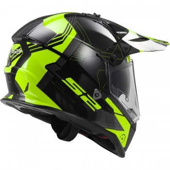 Casco LS2 MX436 Pioneer Trigger Nefro-Amarillo fluor Talla XS