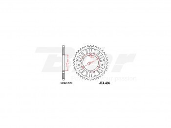 Corona JT A486 de aluminio con 43 dientes