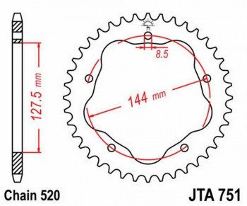 Corona JT 751 de aluminio con 40 dientes