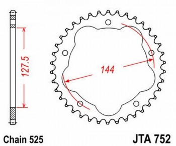 Corona JT 752 de aluminio con 36 dientes