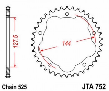 Corona JT 752 de aluminio con 42 dientes