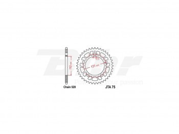 Corona JT 75 de aluminio con 45 dientes