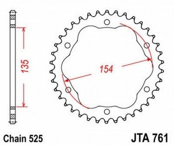 Corona JT 761 de aluminio con 38 dientes