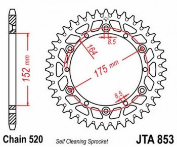 Corona JT 853 de aluminio con 43 dientes