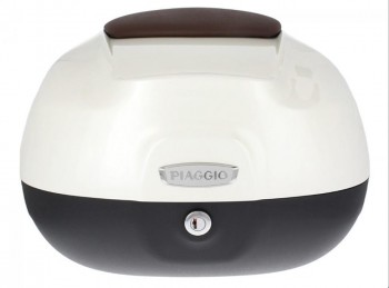 Baul 37L Piaggio Beverly, Medley, MP3 Blanco Perla 566 respaldo marron