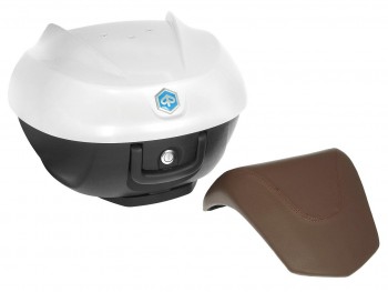 Baul 36L Piaggio Beverly 300/350 Eu4 Blanco Iceberg 505/A respaldo marron