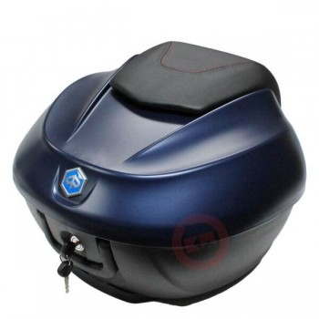 Baul 36L Piaggio Beverly 300/350 Eu4 Azul Planet mate 290/A (DJ) respaldo negro con costuras rojas