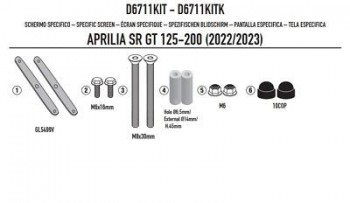 Herrajes parabrisas Aprilia SR125GT 2022-2024 Givi