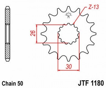 Piñon JT 1180 de acero con 17 dientes