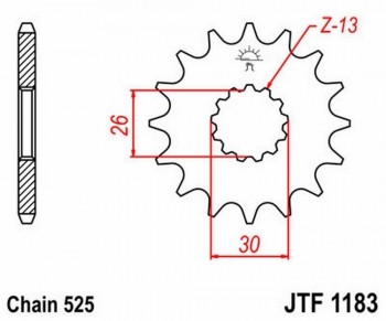 Piñon JT 1183 de acero con 17 dientes