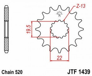 Piñon JT 1439 de acero con 11 dientes