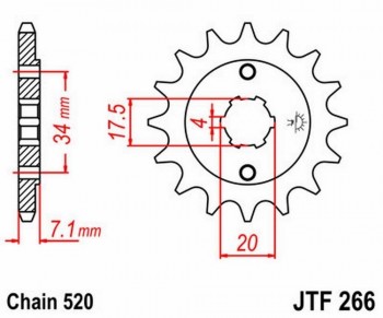 Piñon JT 266 de acero con 13 dientes