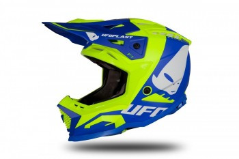 Casco Ufo Echus Azul mate-Amarillo fluor