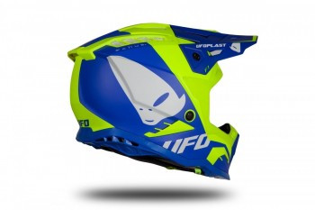 Casco Ufo Echus Azul mate-Amarillo fluor