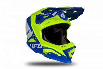 Casco Ufo Echus Azul mate-Amarillo fluor