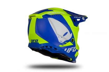 Casco Ufo Echus Azul mate-Amarillo fluor