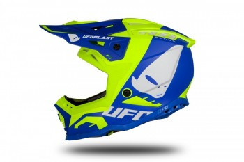 Casco Ufo Echus Azul mate-Amarillo fluor