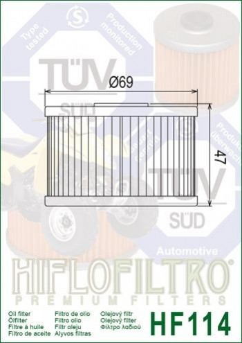 Filtro aceite Honda TRX Fourtrax, SXS Pioneer, Talon