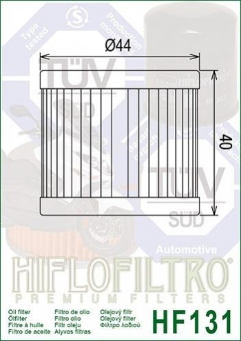 Filtro aceite Hyosung Comet 125/250, Suzuki GSX125, Burgman 125/200/400 Hiflofiltro