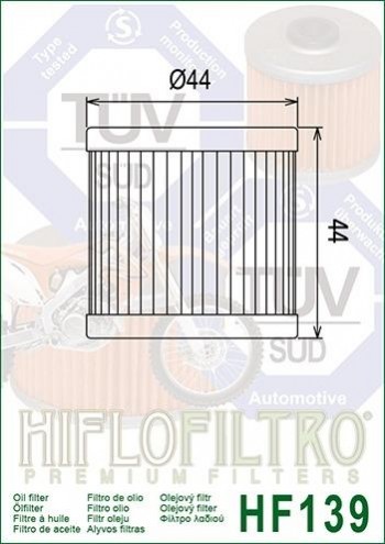 Filtro aceite Artic Cat, Kawasaki, Suzuki DRZ400, LTZ400, LTR450  Hiflofiltro