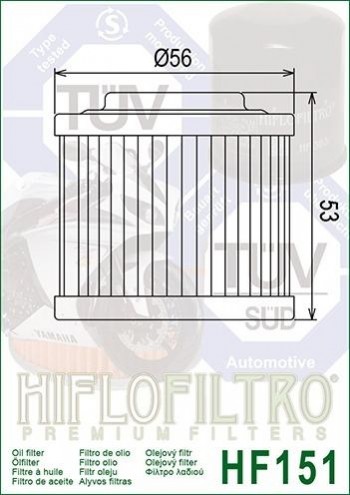 Filtro aceite Aprilia, Bombardier DS650, BMW F650, G650  Hiflofiltro