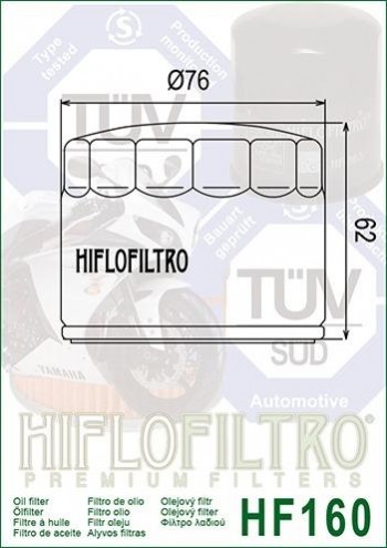 Filtro aceite BMW F650/750/800/900, R1200/1250, Husqvarna Nuda  Hiflofiltro