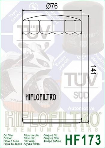 Filtro aceite Harley Davidson  Hiflofiltro HF173C cromado