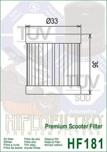 Filtro aceite Aprilia, Cagiva, Italjet, Piaggio, Vespa 125cc  Hiflofiltro