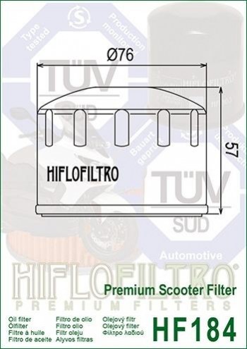 Filtro aceite Aprilia, Gilera, Malagutti, Peugeot, Piaggio 400-500cc  Hiflofiltro