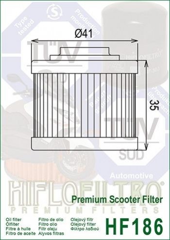 Filtro aceite Aprilia Scarabeo 125/200 2007-2015  Hiflofiltro