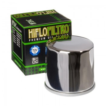 Filtro aceite Artic Cat, Honda, Kawasaki, MV Augusta, Suzuki, Triumph, Yamaha  Hiflofiltro cromado