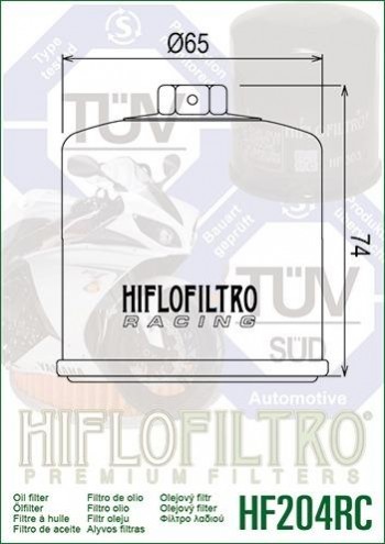 Filtro aceite Artic Cat, Honda, Kawasaki, MV Augusta, Suzuki, Triumph, Yamaha  Hiflofiltro racing