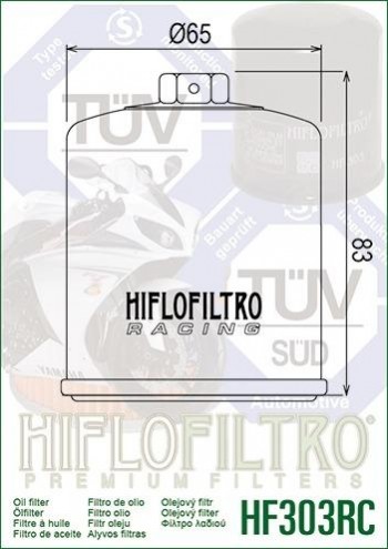 Filtro aceite Bimota, Honda, Kawasaki, Polaris, Yamaha  Hiflofiltro racing