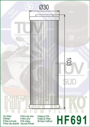 Filtro aceite AJP 250 PR5, Fantic Caballero 250/500 Hiflofiltro HF691