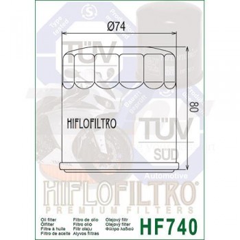 Filtro aceite Yamaha Marine Hiflofiltro HF740