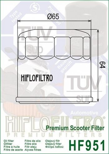 Filtro Aceite Honda, Yamaha Hiflofiltro Premium Scooter HF951