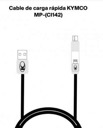 Cable de carga rapida Kymco USB a tipo C + Lighting 1metro