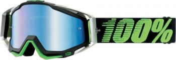 Gafas 100% Racecraft Metal/Lime lente espejo azul