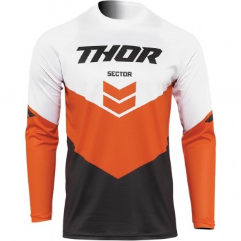 Camiseta Thor Sector Chevron blanca naranja negra talla M