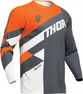Camiseta Thor Sector Checker gris-naranja talla L