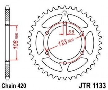 Corona JT 1133 de acero con 52 dientes