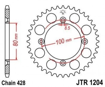 Corona JT 1204 de acero con 50 dientes