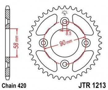 Corona JT 1213 de acero con 37 dientes